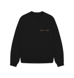 Black Bird + Wolf Oversized Sweatshirt (Orange Lettering)