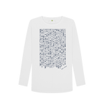 White Printed Long Sleeve T Shirt Front