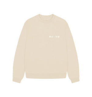 Oat Bird + Wolf Oversized Sweatshirt (White Lettering)