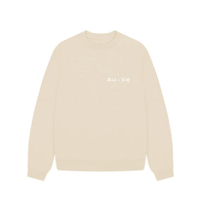 Oat Bird + Wolf Oversized Sweatshirt (White Lettering)