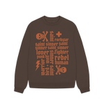 Chocolate Sinner Saint + more Oversized Sweatshirt (Orange Lettering)