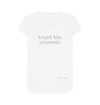 White Trust The Process V Neck Tee