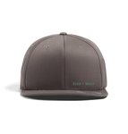 Dark Grey Bird + Wolf Snap Back Cap (Green Lettering)