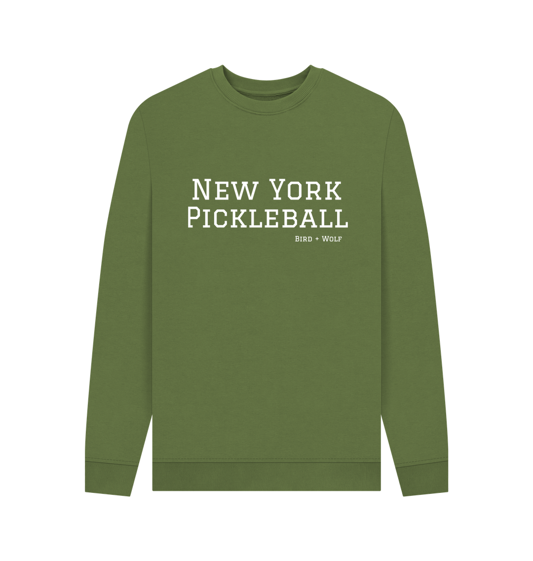 Khaki New York Pickleball Cosy Sweatshirt (White Lettering)