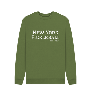 Khaki New York Pickleball Cosy Sweatshirt (White Lettering)