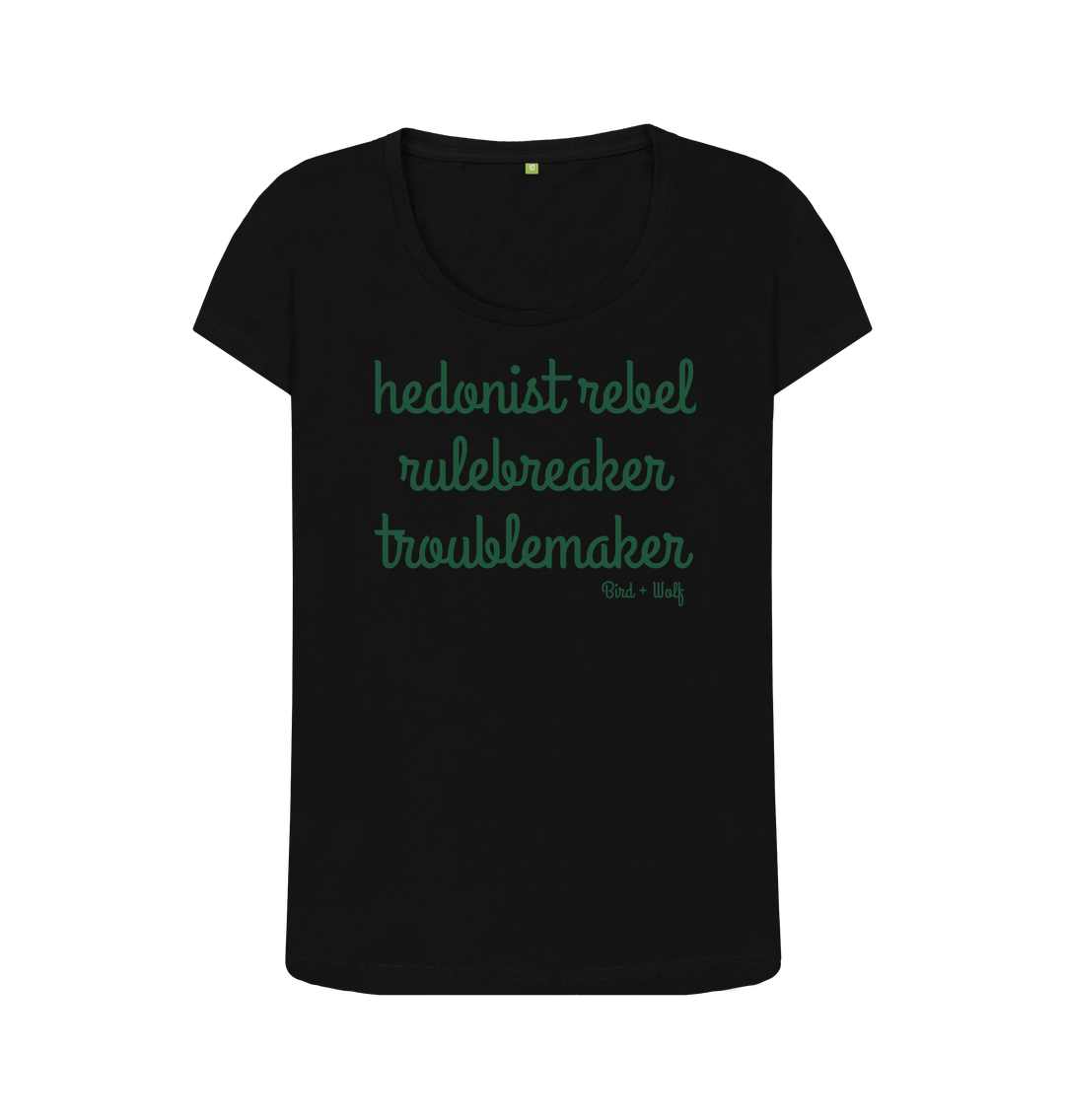 Black Hedonist Rebel Scoop Neck Tee