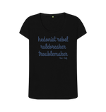 Black Hedonist Rebel Scoop Neck Tee (Blue Lettering)