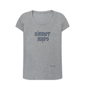 Athletic Grey Sinner Saint Scoop Tee