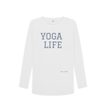 White Printed Long Sleeve T Shirt Front