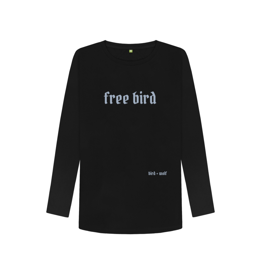 Black Free Bird Long Sleeve Tee