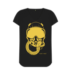 Black Helmet V Neck Tee (Yellow)