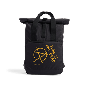 Black Punk Is Not Dead Roll Top Rucksack