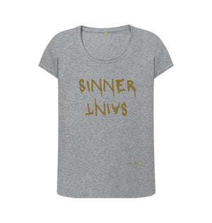 Athletic Grey Sinner Saint Scoop T Shirt