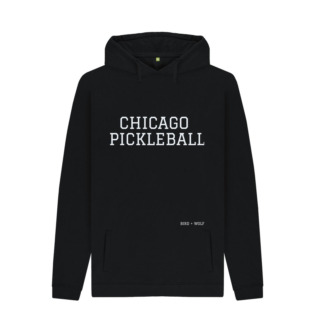 Black Chicago Pickleball Chunky Hoodie (White Lettering)