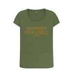 Khaki Newport Pickleball Scoop Neck Tee