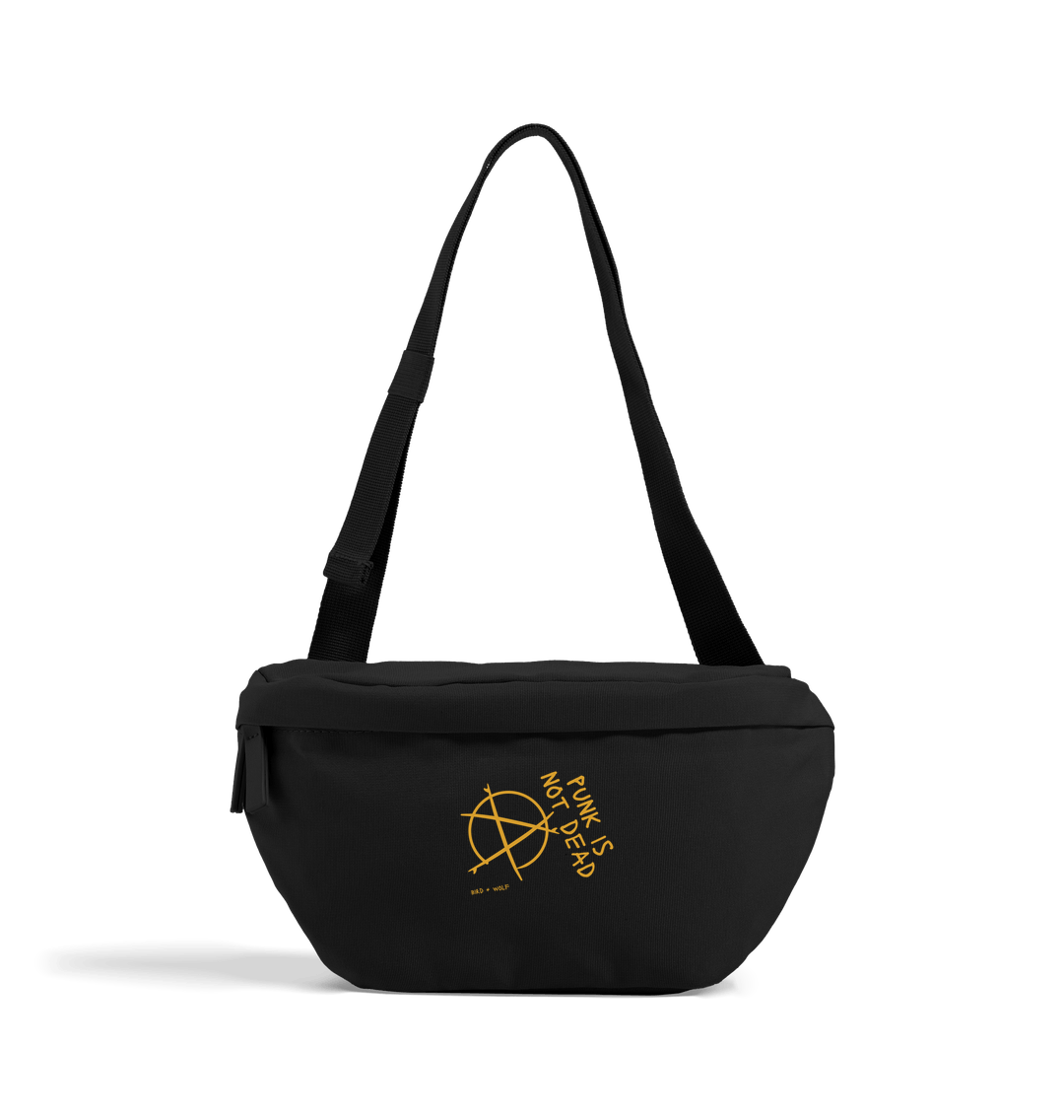 Black Punk Is Not Dead Recycled Cross Body Bag