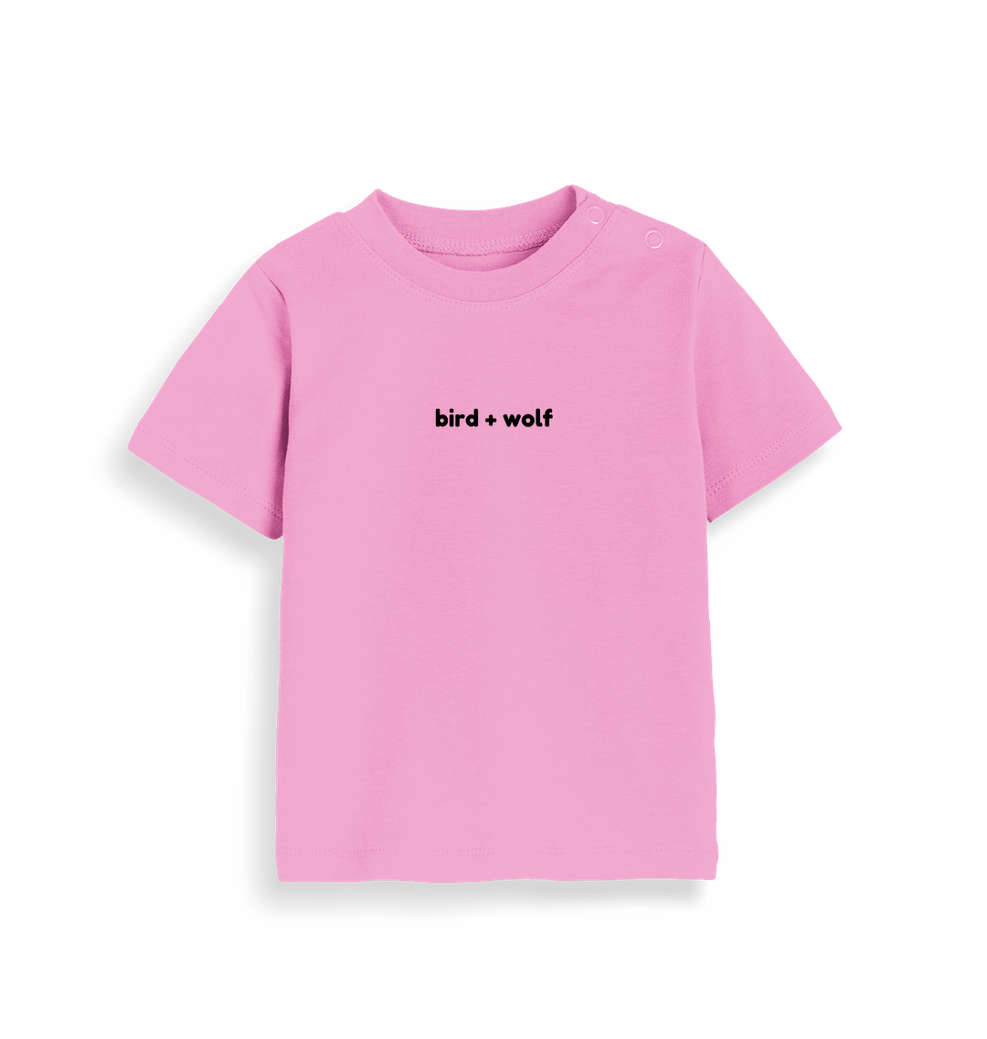 Bubblegum Pink Bird + Wolf Baby Tee