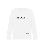 White Printed Long Sleeve T Shirt Front