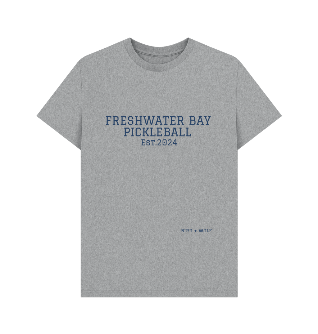 Athletic Grey Freshwater Bay Pickleball Classic Tee (Navy Lettering).