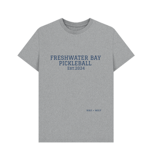 Athletic Grey Freshwater Bay Pickleball Classic Tee (Navy Lettering).