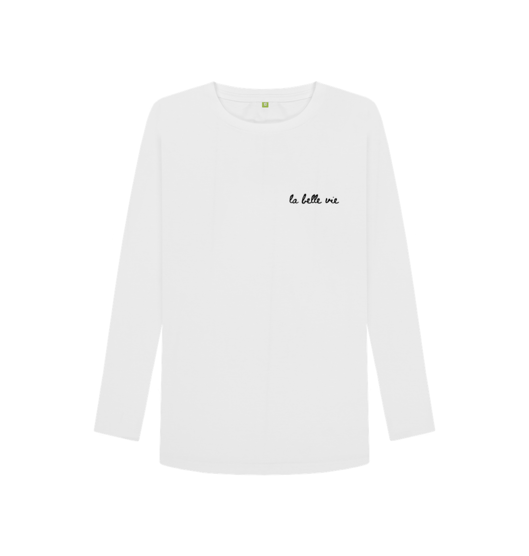 White La Belle Vie Long Sleeve Tee