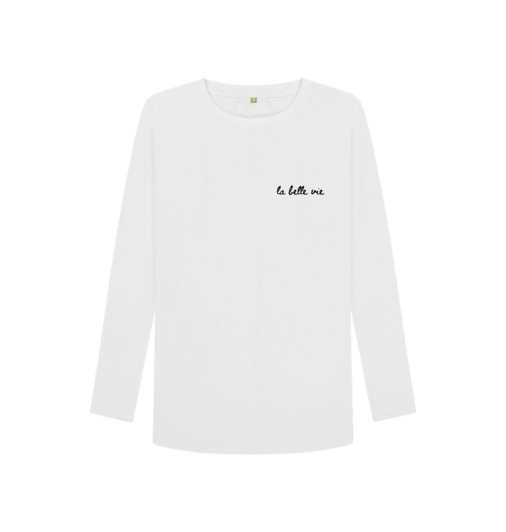 White La Belle Vie Long Sleeve Tee