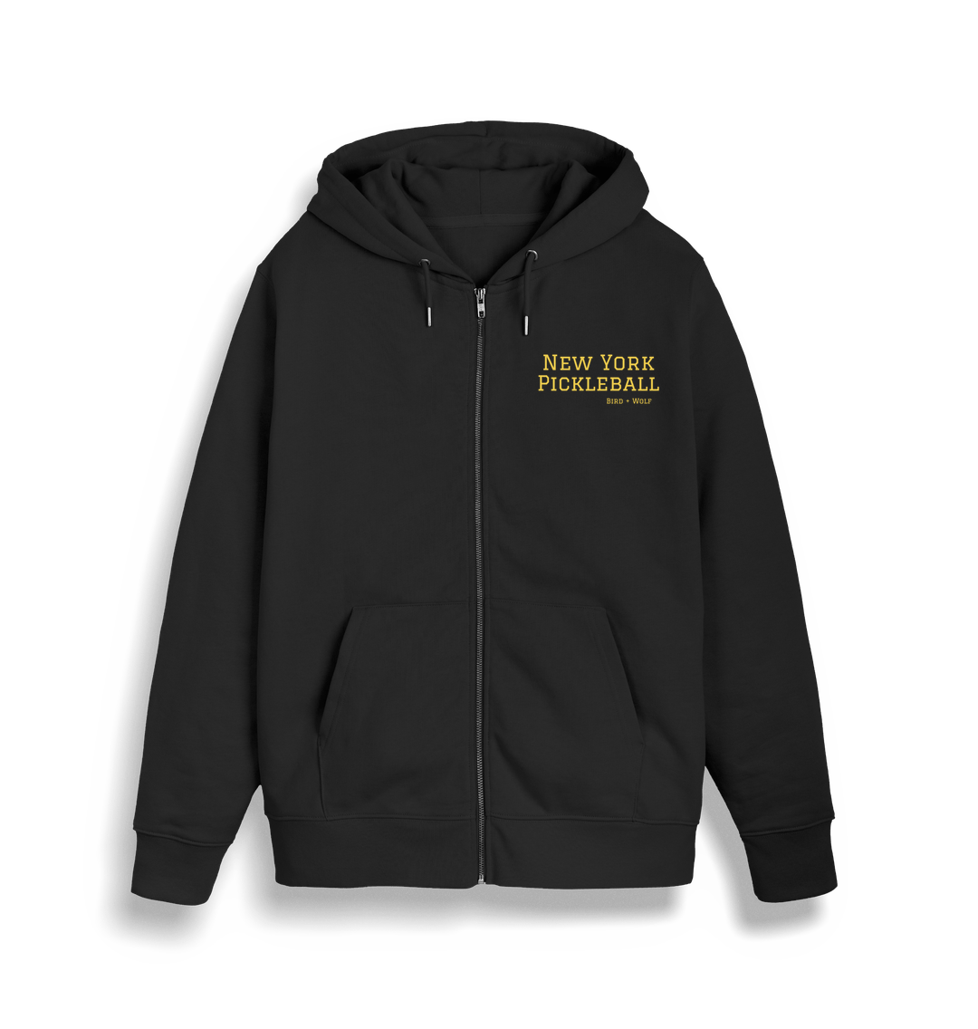 Black New York Pickleball Full Zip Hoodie