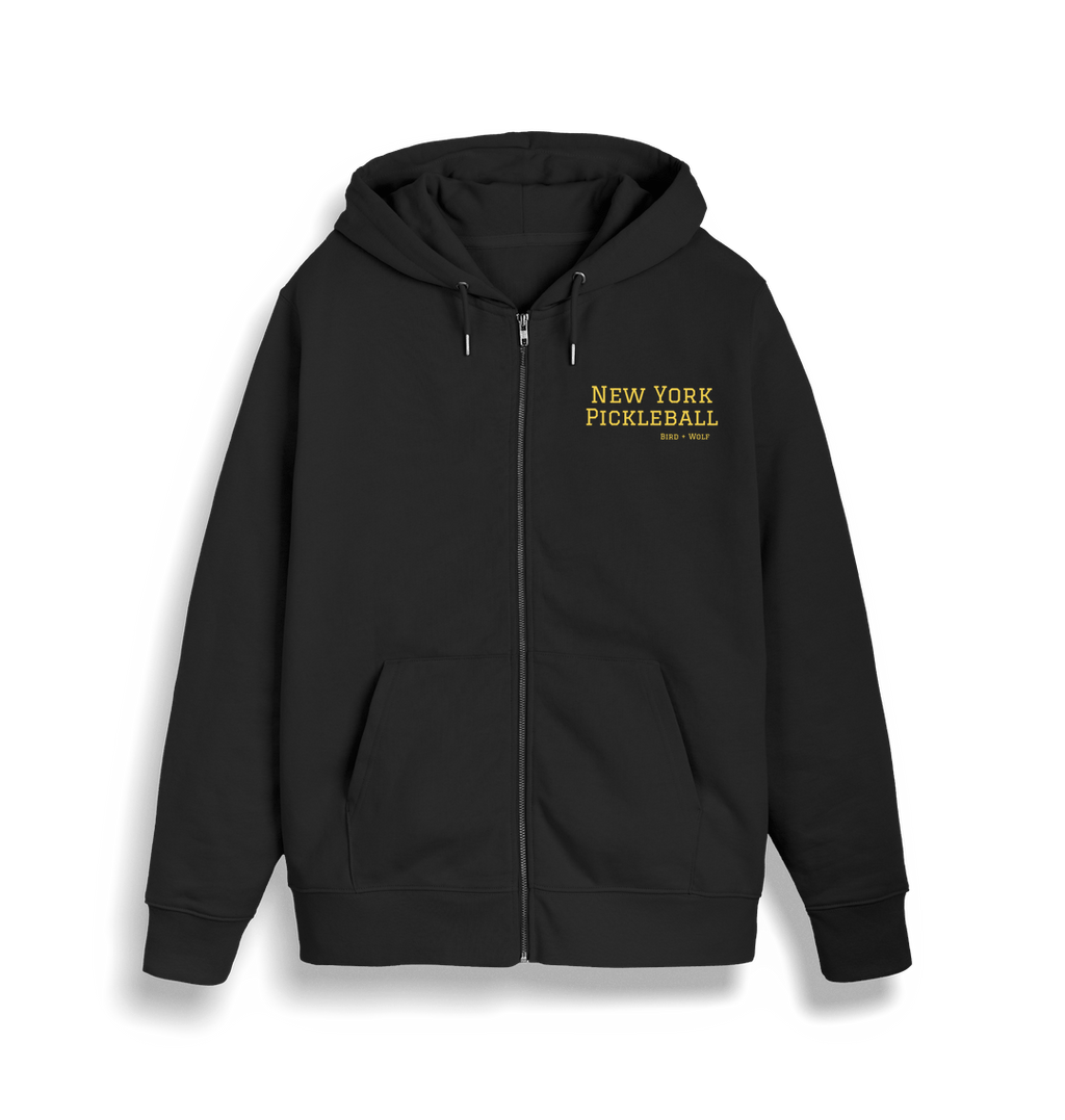 Black New York Pickleball Full Zip Hoodie