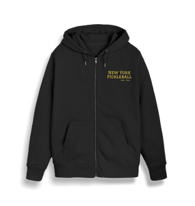 Black New York Pickleball Full Zip Hoodie