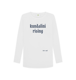 White Printed Long Sleeve T Shirt Front