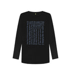 Black Lyrical Long Sleeve Tee (Grey Lettering)