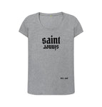 Athletic Grey Saint Sinner Scoop Neck Tee (Black Lettering)