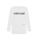 White Printed Long Sleeve T Shirt Front