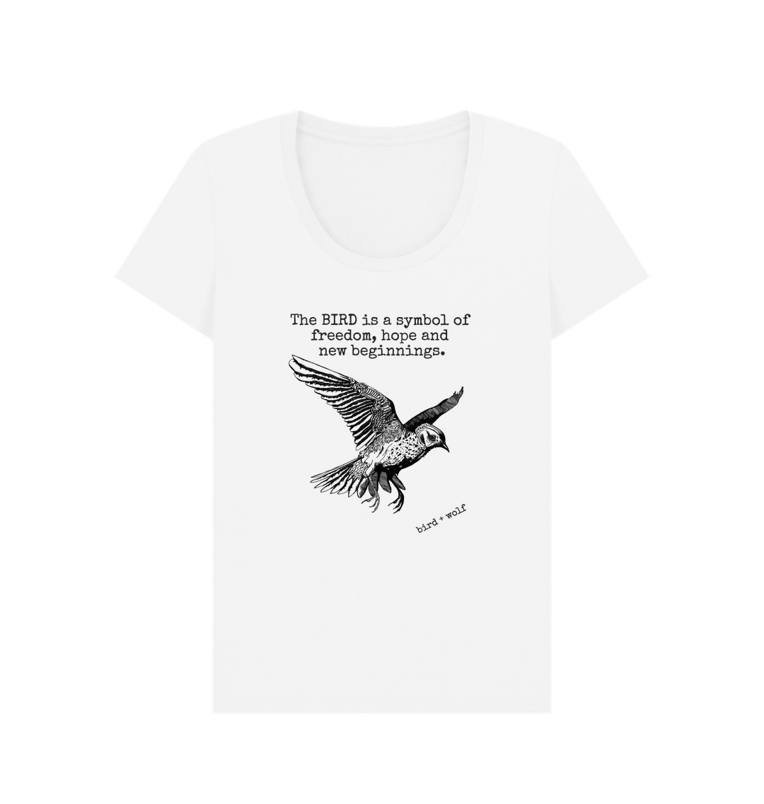 White Bird Symbolism Scoop Neck Tee