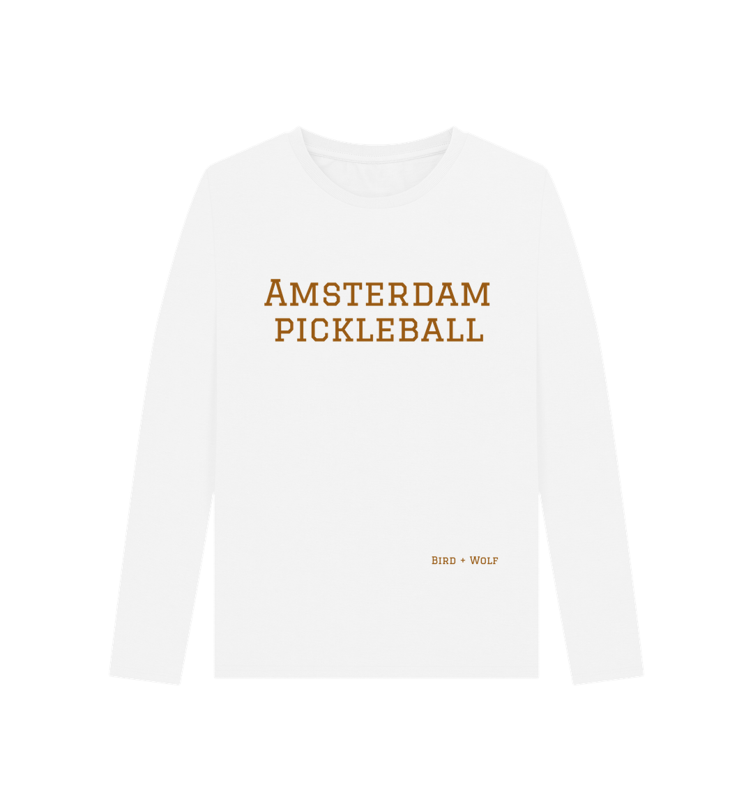 White Amsterdam Pickleball Long Sleeve Tee