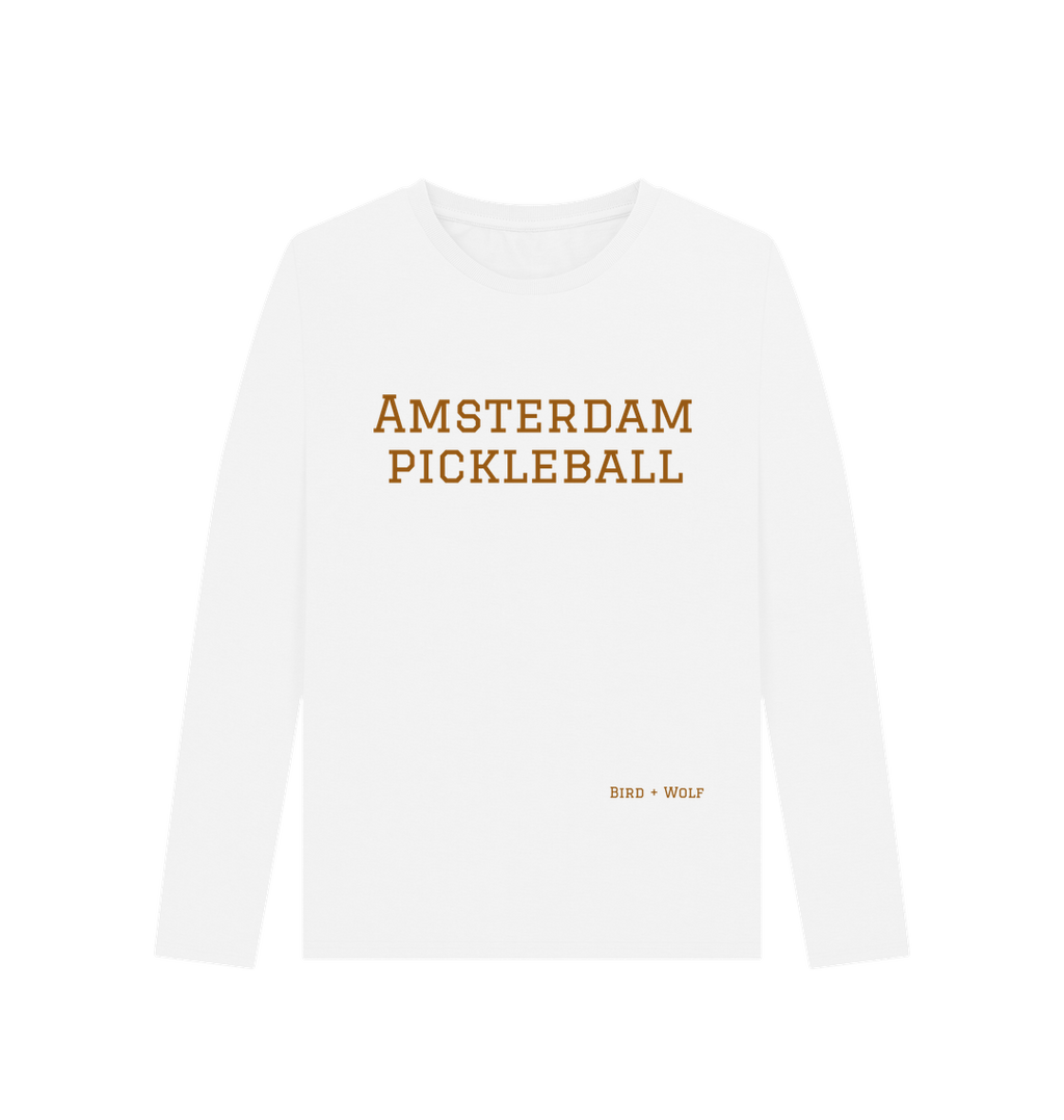 White Amsterdam Pickleball Long Sleeve Tee