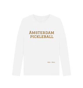 White Amsterdam Pickleball Long Sleeve Tee