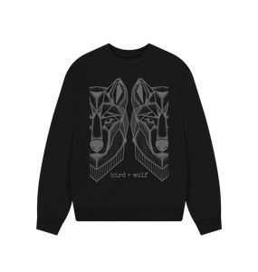 Black Wolves Oversized Sweatshirt (Grey Lettering)