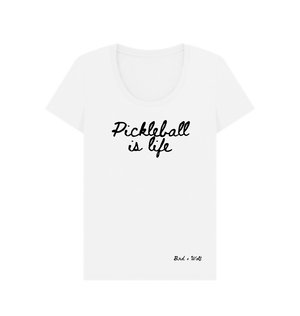 White Pickleball is Life Scoop Neck Tee