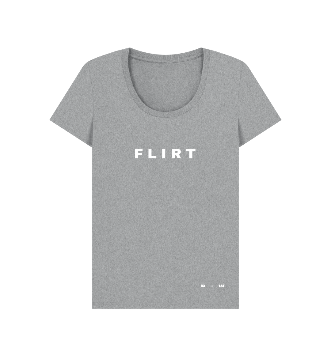 Athletic Grey Flirt Scoop Neck Tee (White\/Spaced)