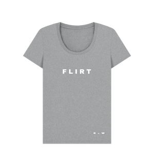 Athletic Grey Flirt Scoop Neck Tee (White\/Spaced)