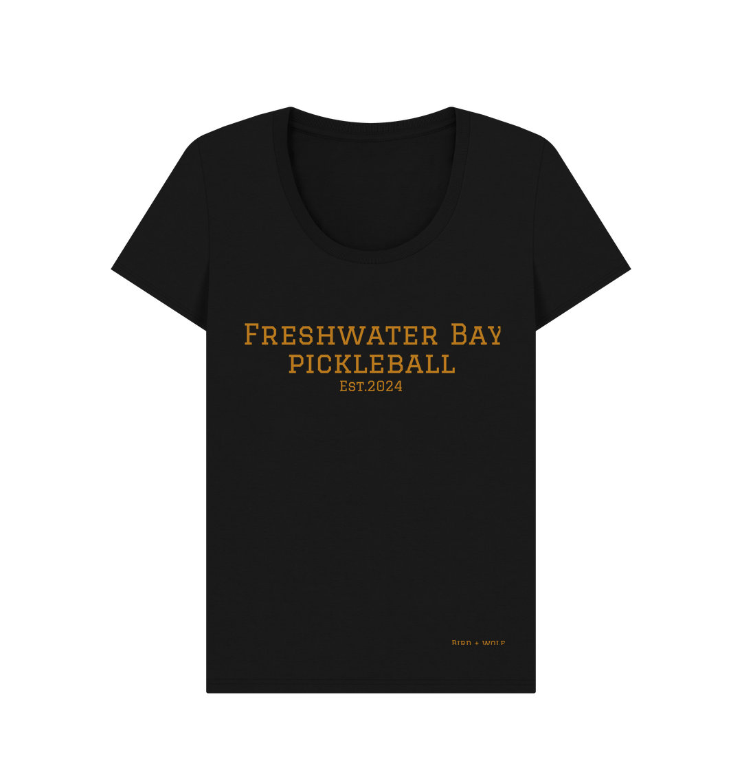 Black Freshwater Bay Pickleball Scoop Neck Tee