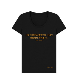 Black Freshwater Bay Pickleball Scoop Neck Tee