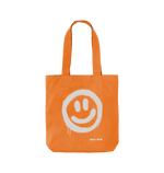 Orange Smiley Face Organic Twill Cotton Bag