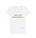 White Malibu Pickleball Scoop Neck Tee