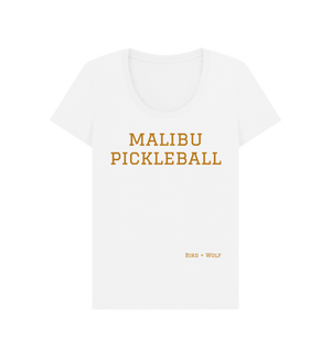 White Malibu Pickleball Scoop Neck Tee