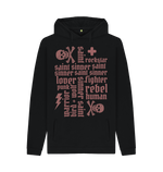 Black Printed Hoody Front