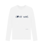 White Love Wins Long Sleeve Top (Mens Sizes)