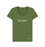 Khaki Flirt Scoop Neck Tee (White\/Spaced)