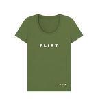 Khaki Flirt Scoop Neck Tee (White\/Spaced)